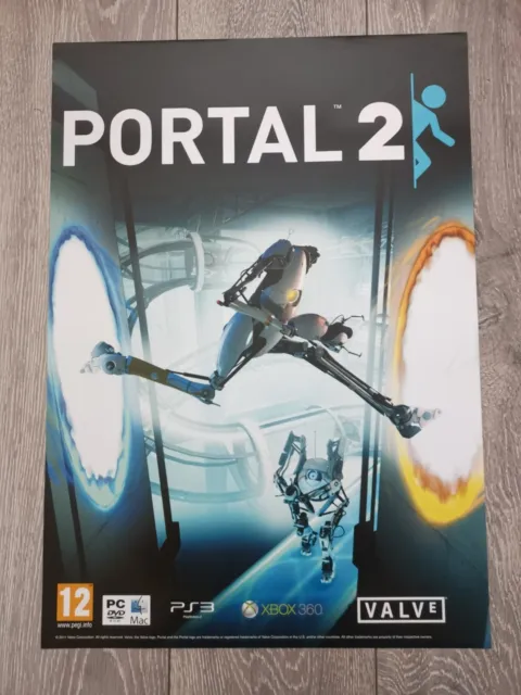 ORIGINAL 2011 Portal 2 VALVE Chell Atlas Pre Launch PS3 Game Poster 59cm x 42xm