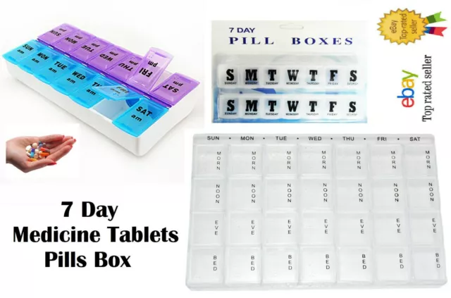 Boîte à pilules hebdomadaire organisateur quotidien médicament distributeur de comprimés 7 jours par semaine 3