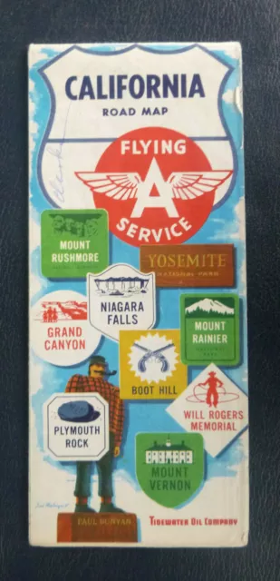 1959 California Tidewater Flying A oil gas pre interstate route 66