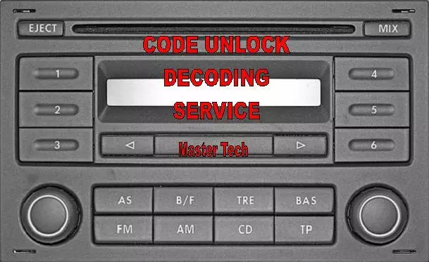 VW Radio Code RCD200 RCD 200 Radio Code Mobile Decoding Service Unlock lock MP3