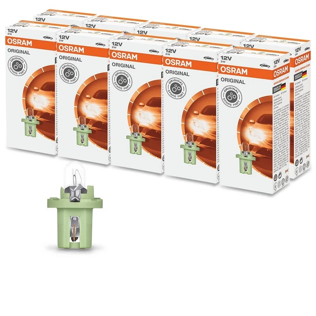 LAMPADINA OSRAM 5D 2722MFX 2W ILLUMINAZIONE STRUMENTI 12V BX8 B8 LAMPADA 10x PEZZI