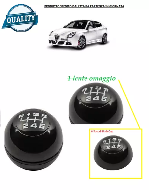 Acheter 5 6 vitesses Chrome noir argent pommeau de levier de vitesse  manette de vitesse tête pour Alfa Romeo Giulietta 2010-on 2011 2012 2013  2014