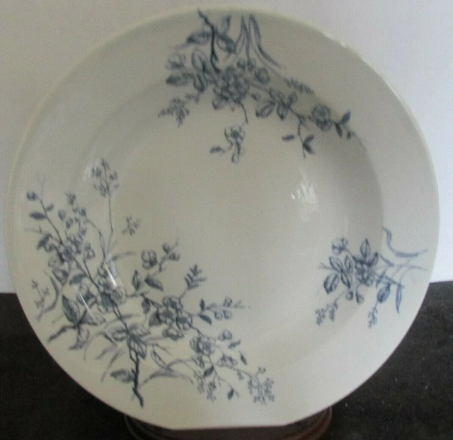 Adams Co Tunstall England Maybloom Pat Flow Blue 8 3/4" Rim Soup Bowl (8 Avail)