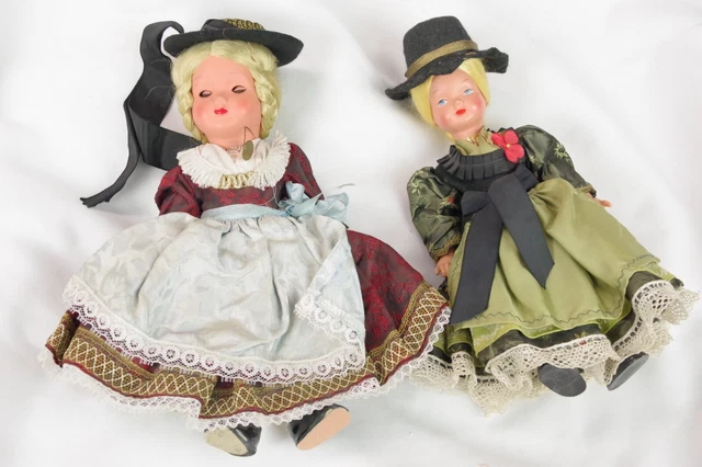 Vintage 10" Doll ethnic European toy dress collectible