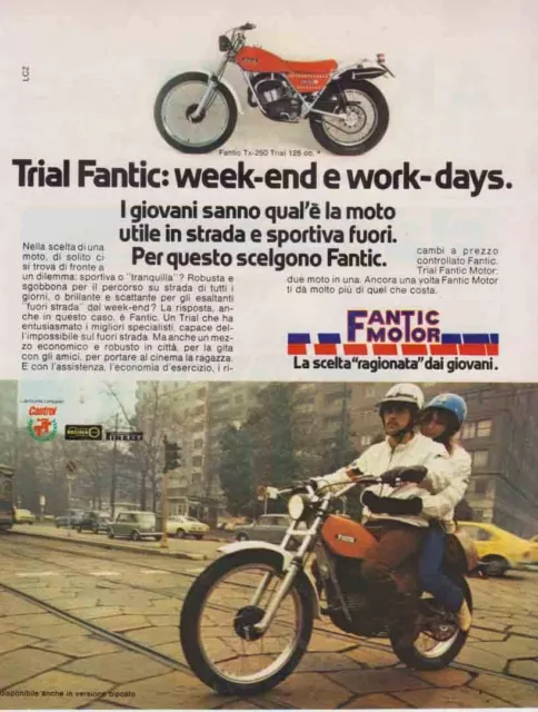 advertising Pubblicità FANTIC MOTOR TX250 TRIAL 125 '78-MOTOITALIANE TRIAL EPOCA