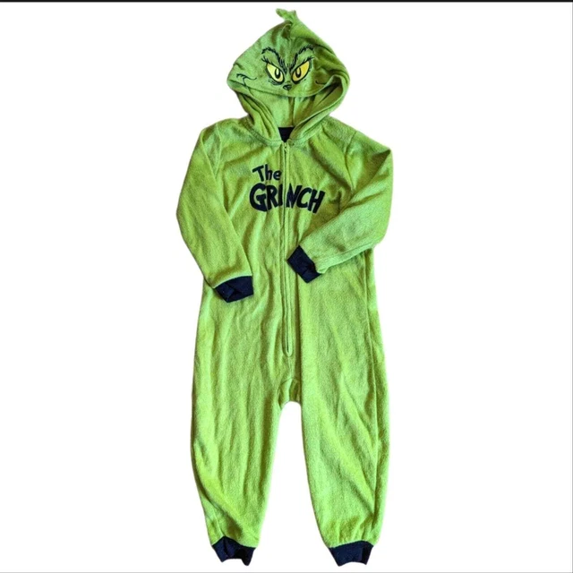 Dr. Seuss The Grinch Unisex Zip Up One Piece Costume Pajamas