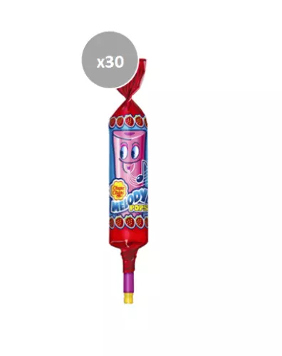 910368 30 x 15g LOLLIPOP CHUPA CHUPS MELODY POPS PLAY REAL MUSIC STRAWBERRY FLAV