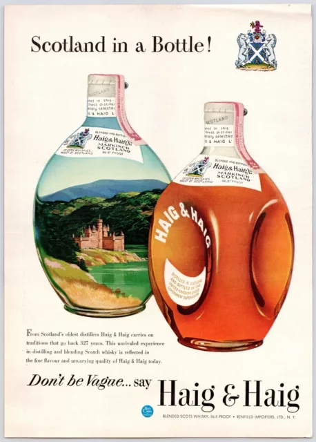 1950s~Haig & Haig~Blended Scotch Whisky~Markinch Castle~Vintage Print Art Ad