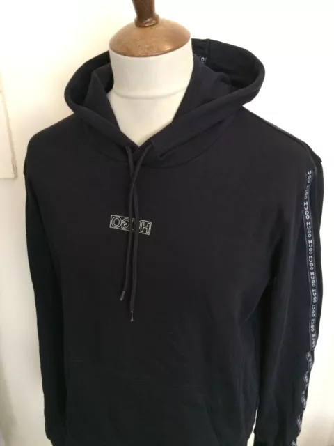 Hugo Boss Hooded Sweat Shirt Top Size Large Black