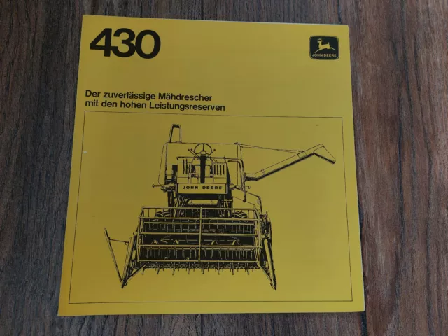 Original Prospekt John Deere Mähdrescher 430 Traktor Schlepper