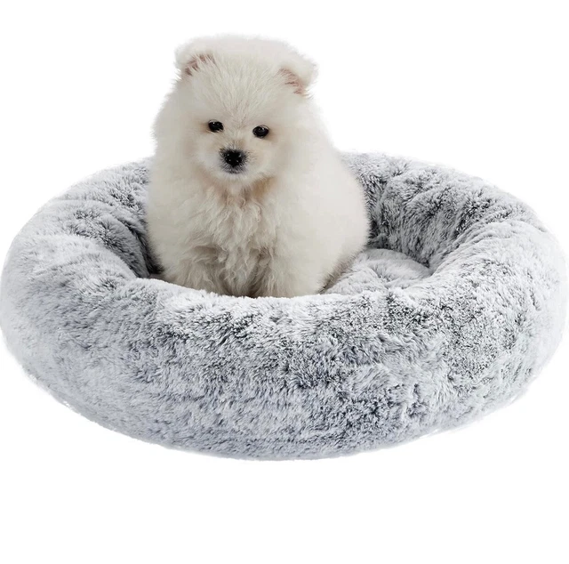 Memory Fury Foam Donut Bed for Cats & Dogs 20in size dog bed 11lb pet