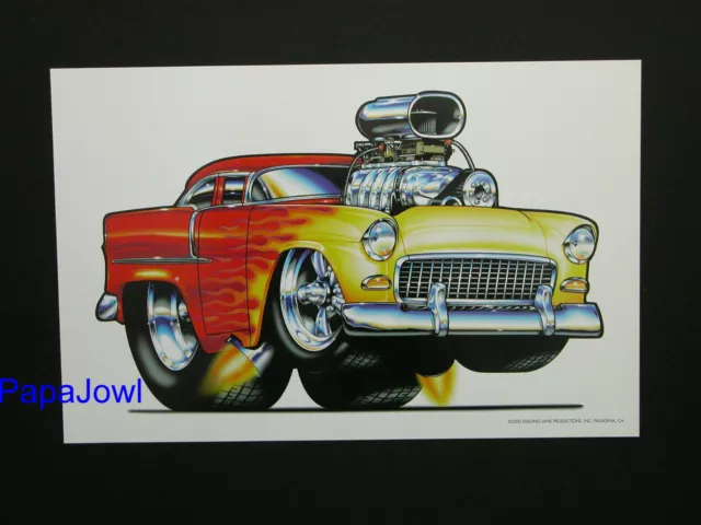 3 Muscle Machines Print Art Poster Chevrolet 1955 1957 & 59 El Camino 11" by 17" 2