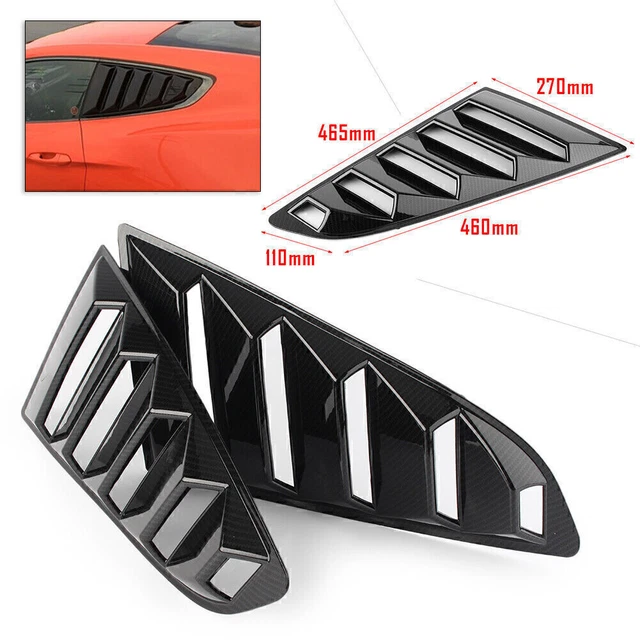 Car Louvers Rear Panel Window Side Vent Trim For Ford Mustang 2015-2018 L&R Side