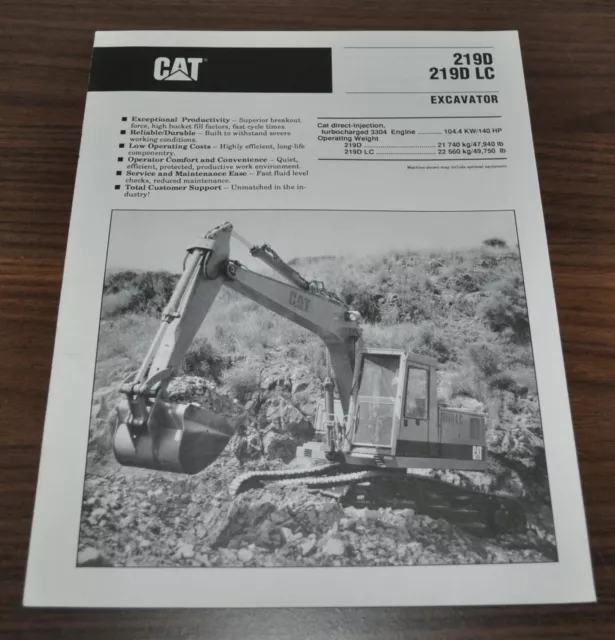 Caterpillar 219D LC Excavator Cat Specification Technical Data Brochure Prospekt