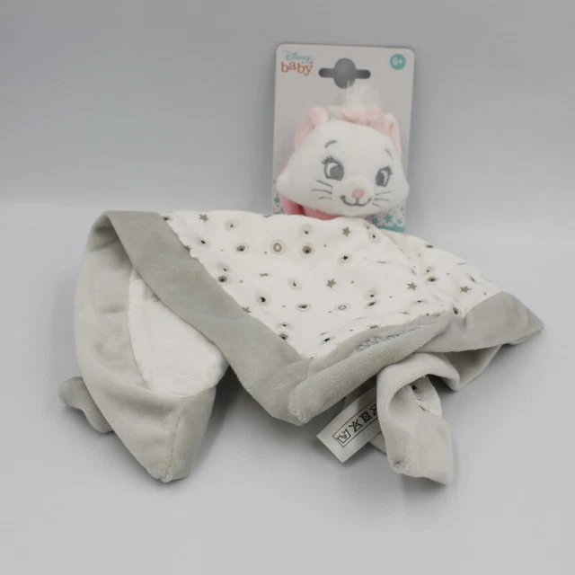 Doudou plat Chat blanc gris Marie Les Aristochats Disney Baby NEUF - 26690
