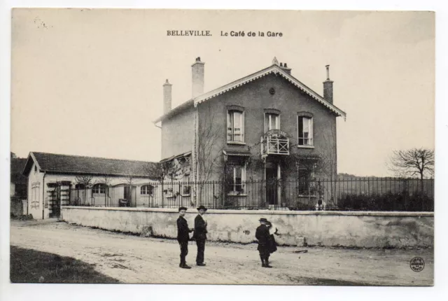BELLEVILLE Meurthe et moselle CPA 54 le café de la gare