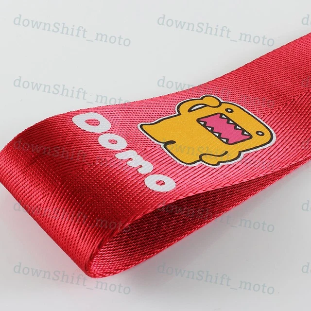 RED JDM DOMO KUN Racing Drift Rally Car Tow Towing Strap Belt Hook