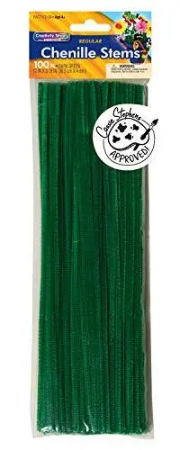Limpiadores de tallos/tuberías de oruga Creativity Street verde oscuro 12 pulgadas x 4 mm 100 C...