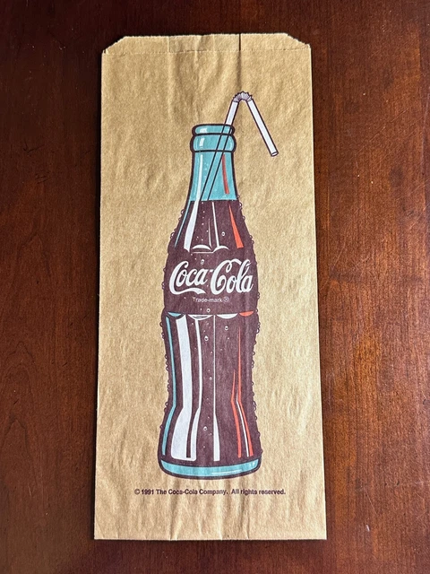 1991 Vintage Coca-Cola Coke Paper Lunch Brown Bags Always Coca-Cola Bottle