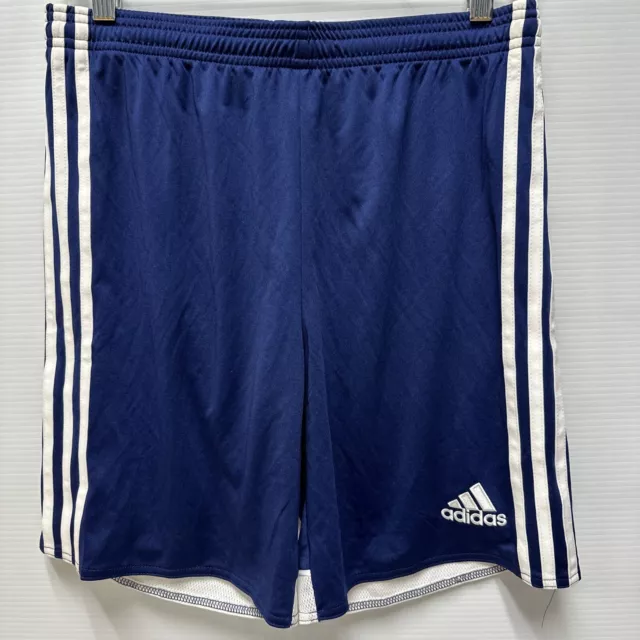 Adidas shorts Youth Blue White stripes Regi 14 Soccer football sizes- M, XL NWTs