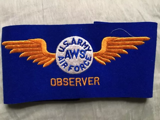 WW2 USAAF Air Warning Service brassard