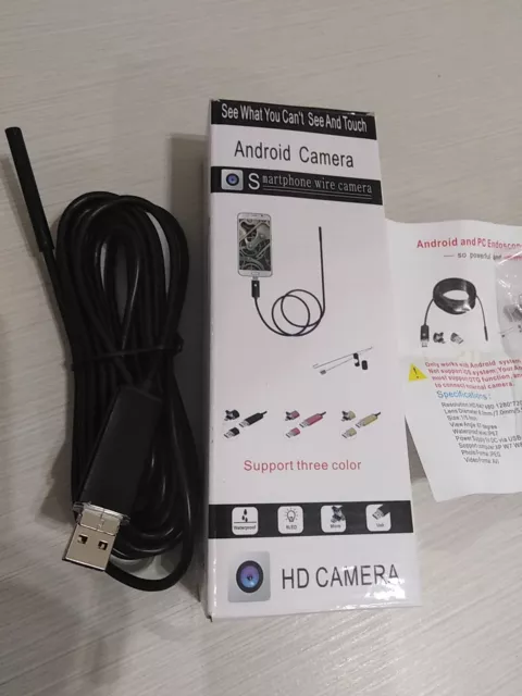 telecamera endoscopica sonda per ispezione con led usb per PC e android 