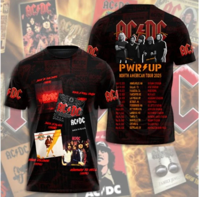 AC/DC 3D APPAREL Power Up Tour 2025 US Unisex T-Shirt £28.79 - PicClick UK
