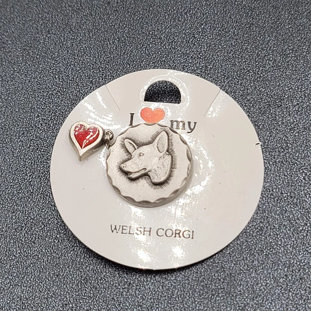 I Love Heart My Welsh Corgi Dog Pin Pewter NWT