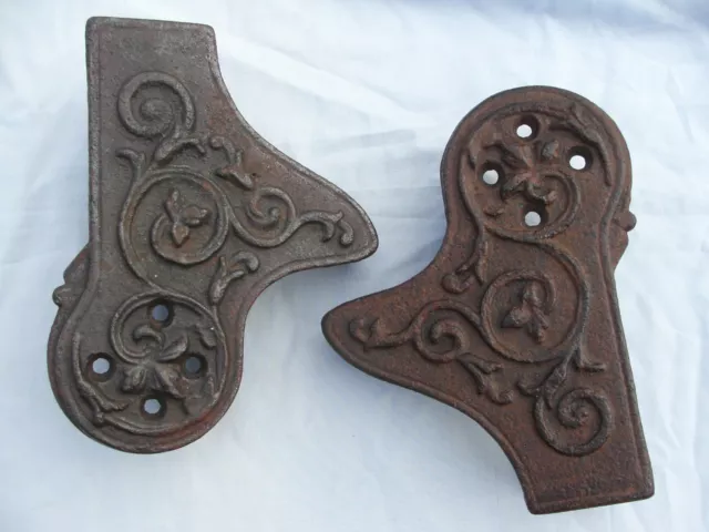 Two nice ornate antique architectural bracket for pelmet / sash curtain poles ?