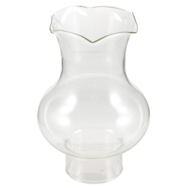 RAHATA Camino Per Lampada A Olio In Vetro Trasparente - Soffiato A Mano, Altezza 21 Cm, Base 7,3 Cm, Adatto Per Paralumi A Cherosene, Decorazione Per Interni