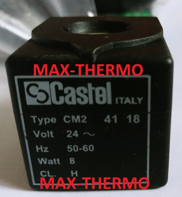 CASTEL CM2 9110/RA2 SOLENOID VALVE COIL 24 volt cable 1000mm + Assembly ...