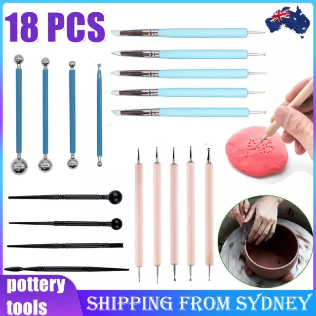 18PCS Carvers Clay Sculpting Carving Pottery Tool Polymer Modeling DIY Sculpture