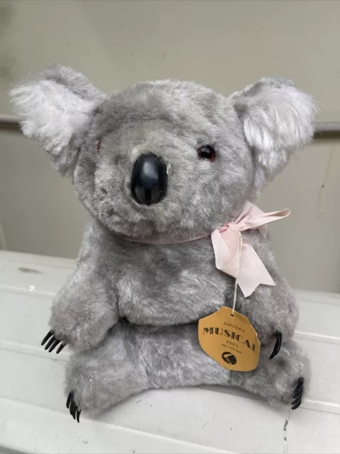 VINTAGE MUSICAL KOALA Australia 33cm Wind Up Plays Waltzing