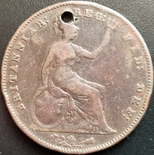 1854 UK: One Penny Coin (Large) - Britannia / Queen Victoria - Pre-Decimal Coin