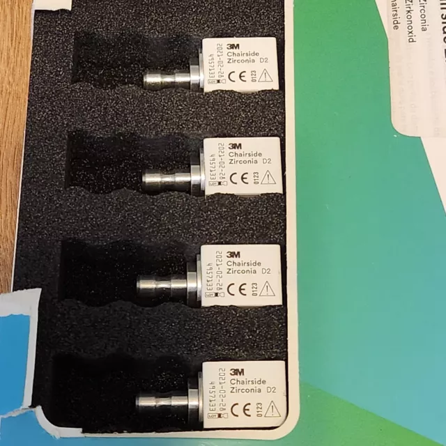 CEREC 3M Chairside Zirconia - 4 Crown Blocks - D2 -Opened Box