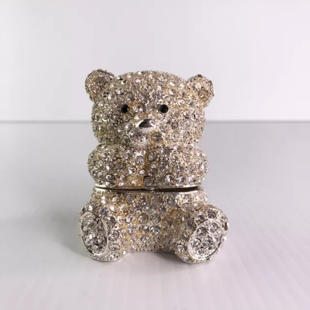 Crystal Teddy Bear Trinket Box Baby Girl Boy First Tooth Keepsake Ornament