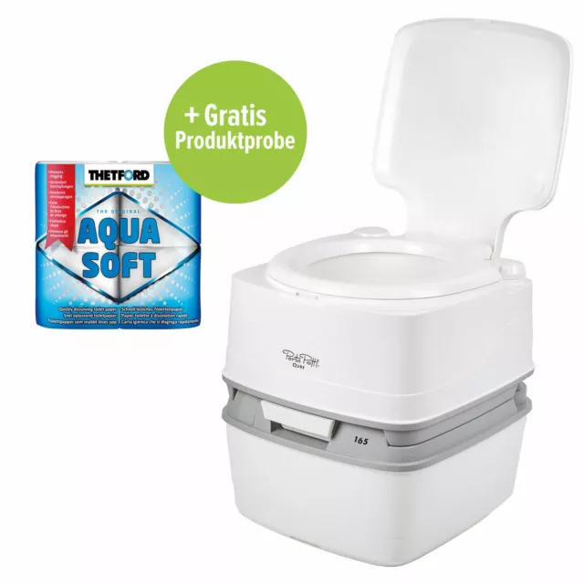 Porta Potti Qube 165 Campingtoilette 21Ltr Toilettenpapier   für Wohnwagen