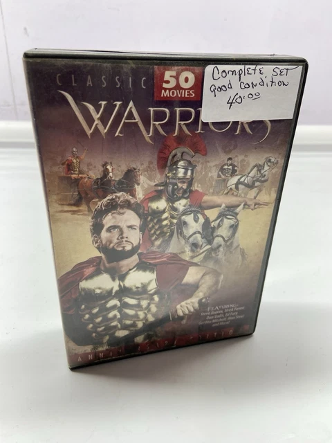 WARRIORS- 50 CLASSIC Movies- 13 DVDs- Over 74 Hours Of Action EUR
