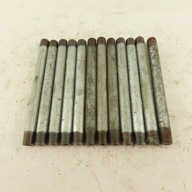 1/8" NPT x 4-1/2" Galvanized Iron Pipe Nipple Fitting Schedule 40 Lot of 12