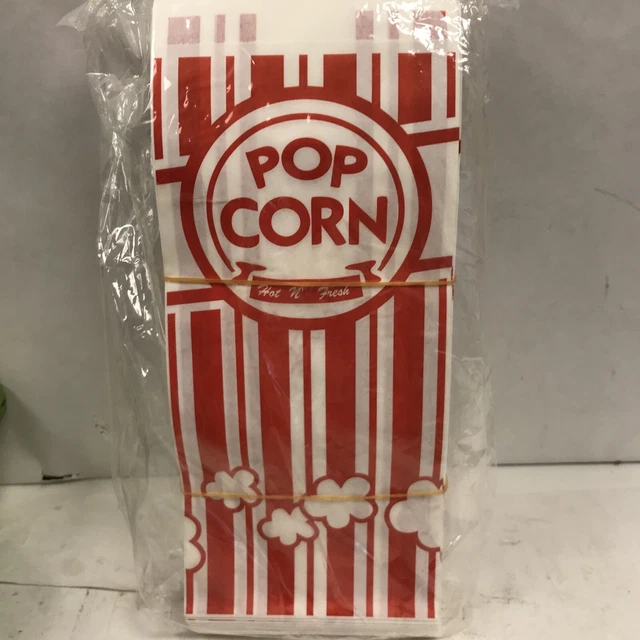 Carnival Paper Popcorn Bags, Red/White, 1 Ounce, (Pack of 100)