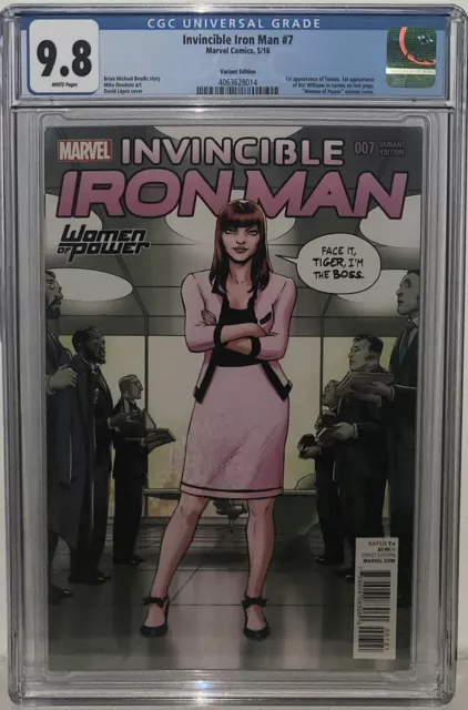 Invincible Iron Man #7 Cgc 9.8 Women Of Power Variant! 1St App Of Riri Williams!
