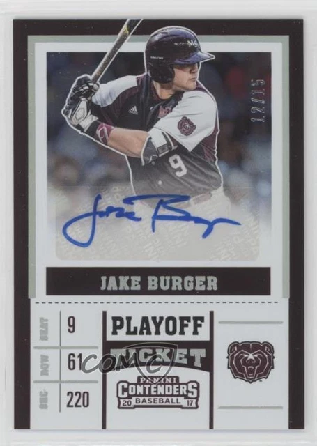 2017 Elite Extra Edition College Tickets Playoff Ticket /15 Jake Burger Auto