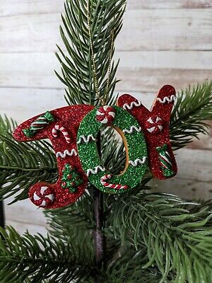 Kurt Adler Red & Green Glittery Christmas Holiday Ornament!  Joy!