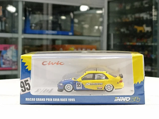 Inno 1/64 Honda Civic Ferio #95 Spoon Sports Macau Guia Race  Diecast Car Toys
