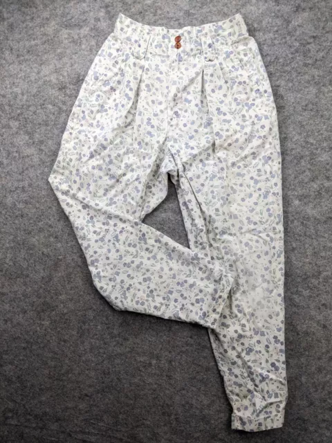 Vintage Palmettos Pants Women's Size 11 Ivory with Floral print Made In USA