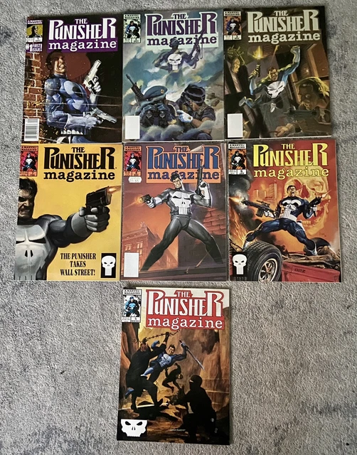 The Punisher Magazine MARVEL October 1989 Vol 1 # 1- 7 set HIGH GRADE MIKE ZECK