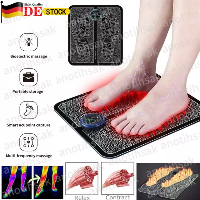 Elektrisches EMS Fußmassagegerät Pad Füße Muskelstimulator Fußmassagematte USB