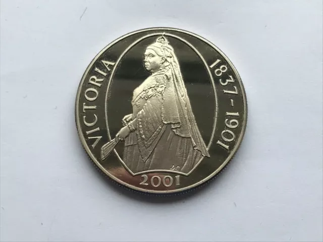 2001 Queen Victoria Tristan Da Cunha Tdc Fifty 50 Pence Coin