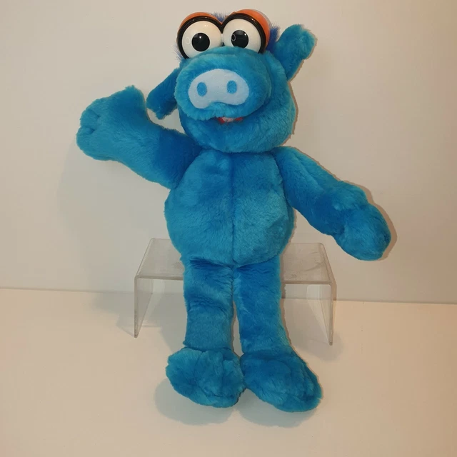 Hu Hu Zhu Plush Sesame Street Jim Henson Tyco 1998 Rare Plush 14" Blue Pig
