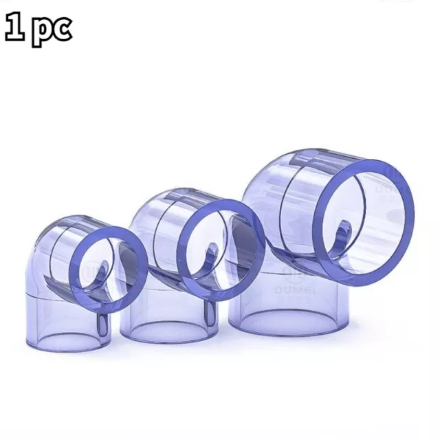 1 Pc 90 Degree Clear UPVC Elbow Pipe Tube Hose Bend Joiner Connector Fitting